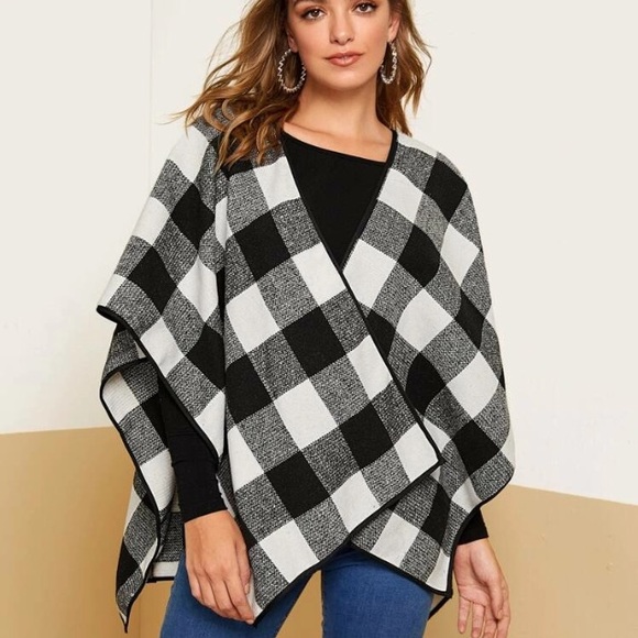 HP💕Last One ‼️SALE‼️New gingham cape  coat 🍁 - Picture 5 of 8